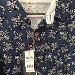 Ditch Plains NWT Men’s 3xl Navy Blue Short Sleeve Shirt MSRP Tag Is $74.50